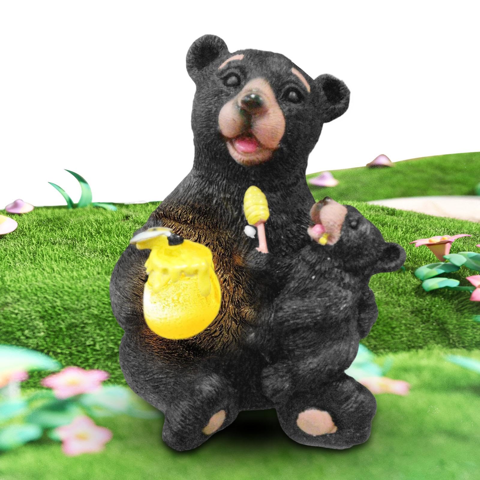 Amazon.co.jp: クマの太陽の像、ソーラーライト付きのクマの像,クマの